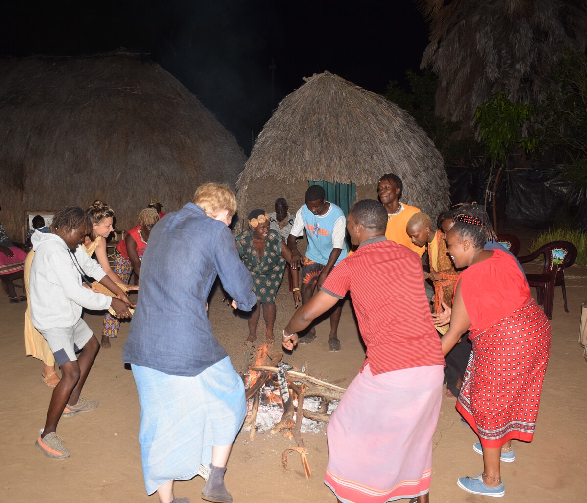 Dancing round a fire